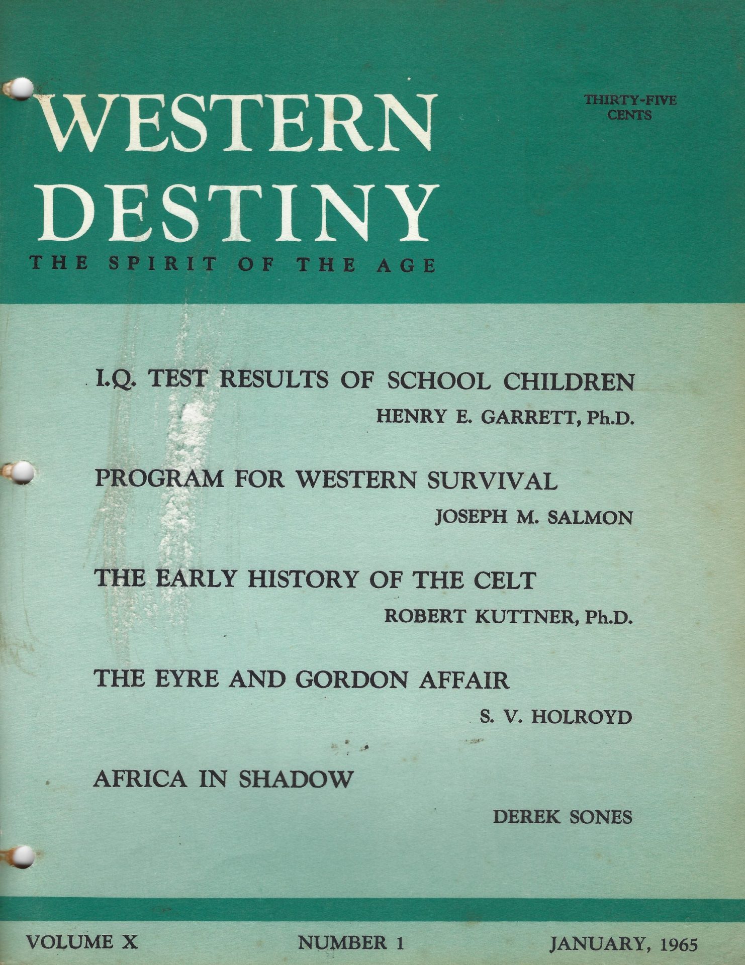 Western destiny volume x number 1 january 1965